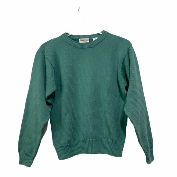 Essential Elements aqua blue all cotton sweater - Picture 1 of 4